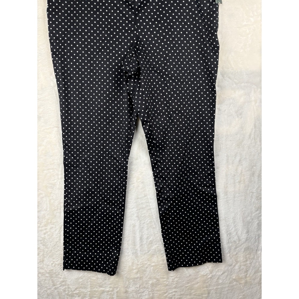 Lauren Ralph Lauren Womens Sz 16 Black/White Stretch Polka Dot Ankle Pants - Picture 5 of 16